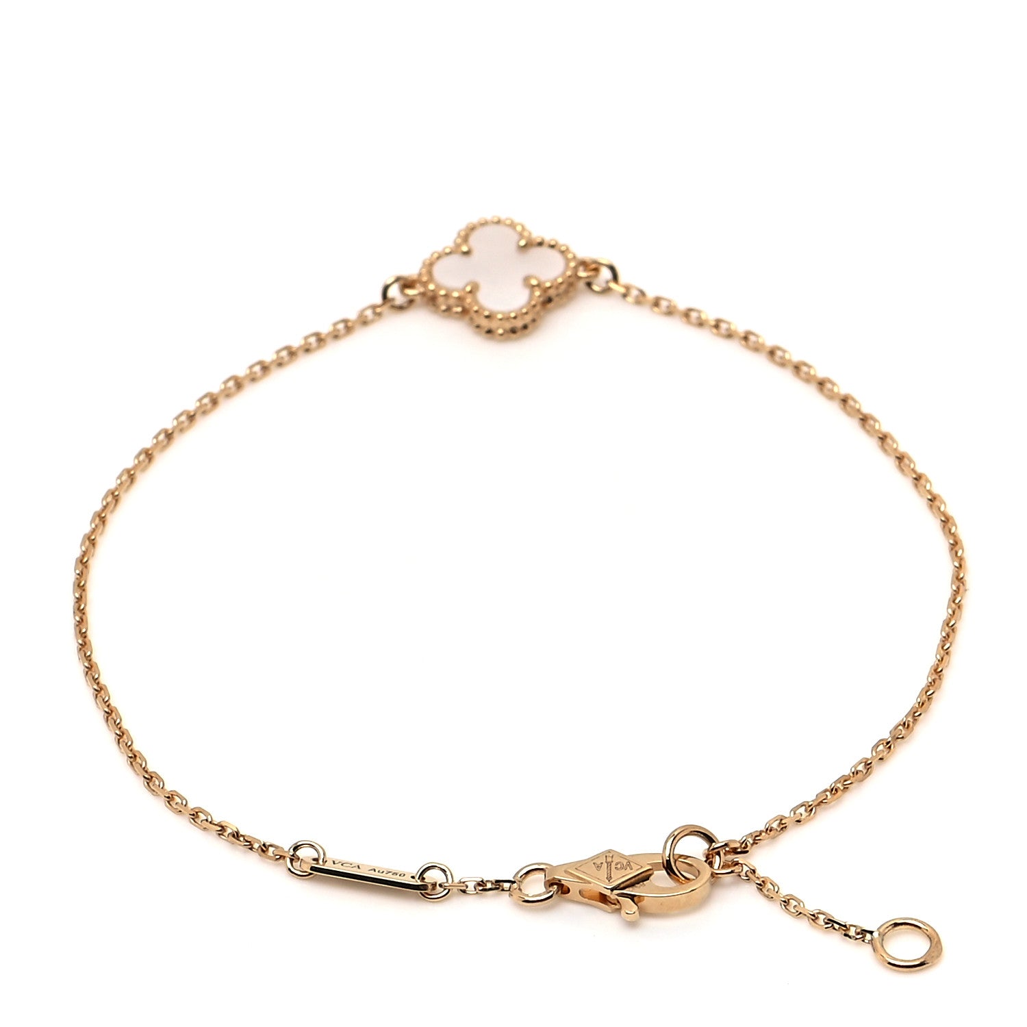 Van Cleef & Arpels 18K Yellow Gold Mother of Pearl Sweet Alhambra Bracelet 3 of 6