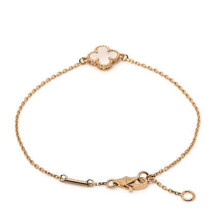 Van Cleef & Arpels 18K Yellow Gold Mother of Pearl Sweet Alhambra Bracelet 3 of 6