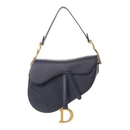 Christian Dior Grained Calfskin Saddle Bag Navy 1 of 13