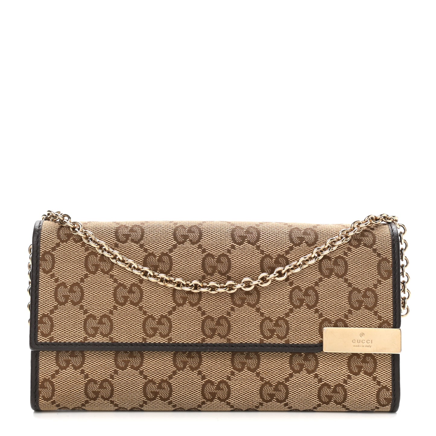 Monogram Dice Chain Wallet Beige Ebony Chocolate
