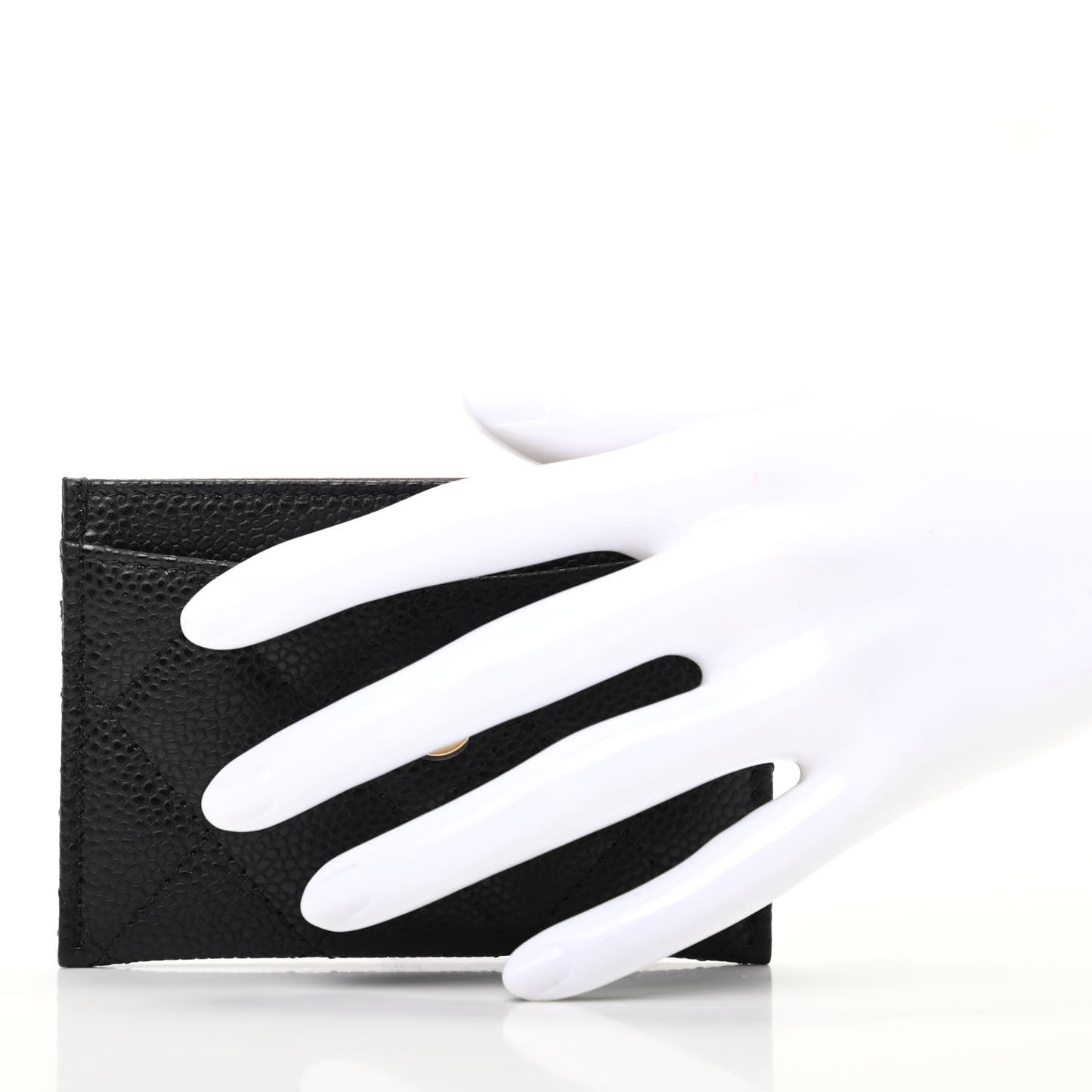 Caviar Quilted Card Holder Black