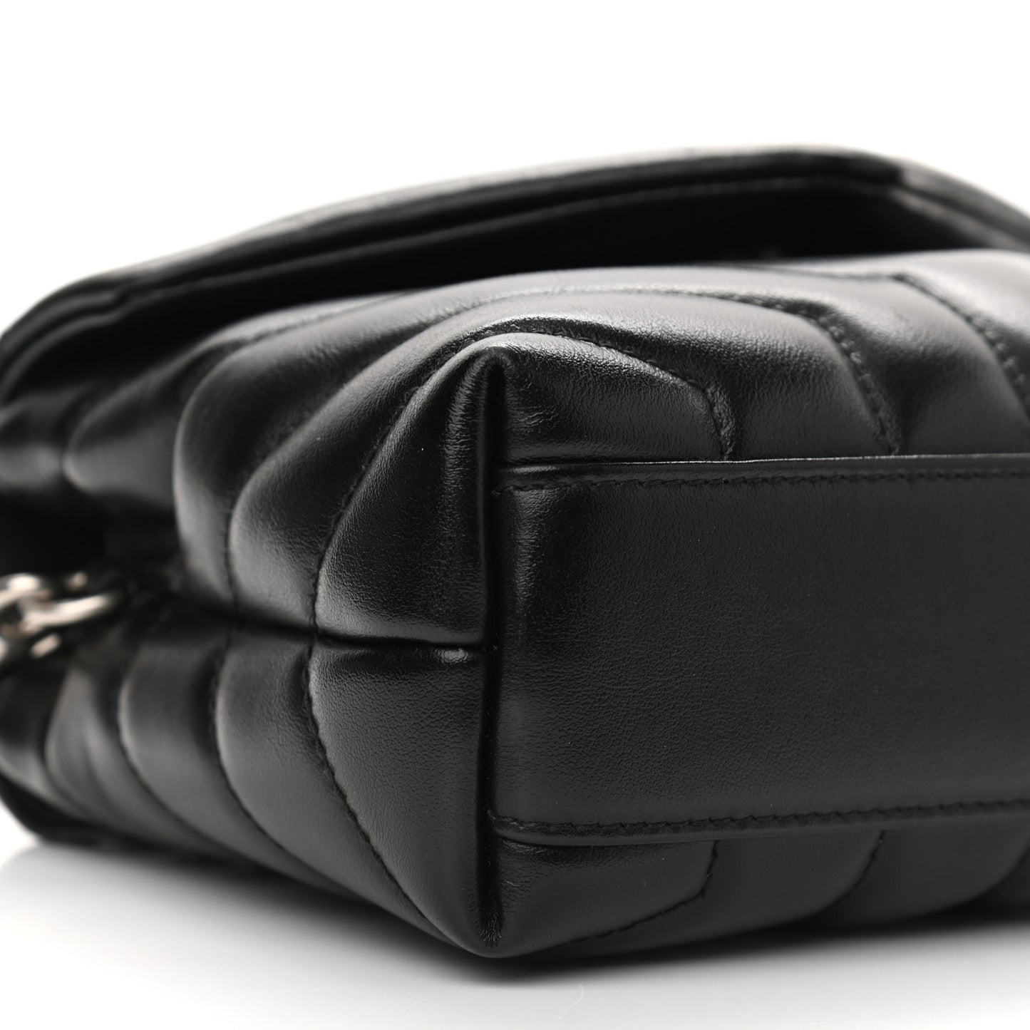 Calfskin Y Quilted Monogram Toy Loulou Crossbody Bag Black