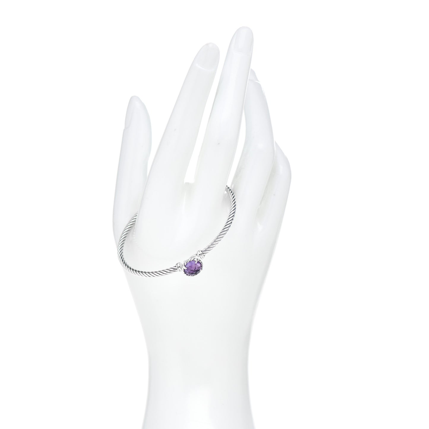 Sterling Silver Amethyst 3mm Chatelaine Bracelet