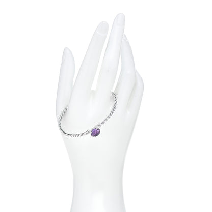David Yurman Sterling Silver Amethyst 3mm Chatelaine Bracelet 2 of 4