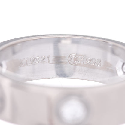 Cartier 18K White Gold 3 Diamond 5.5mm LOVE Ring 52 6 5 of 5