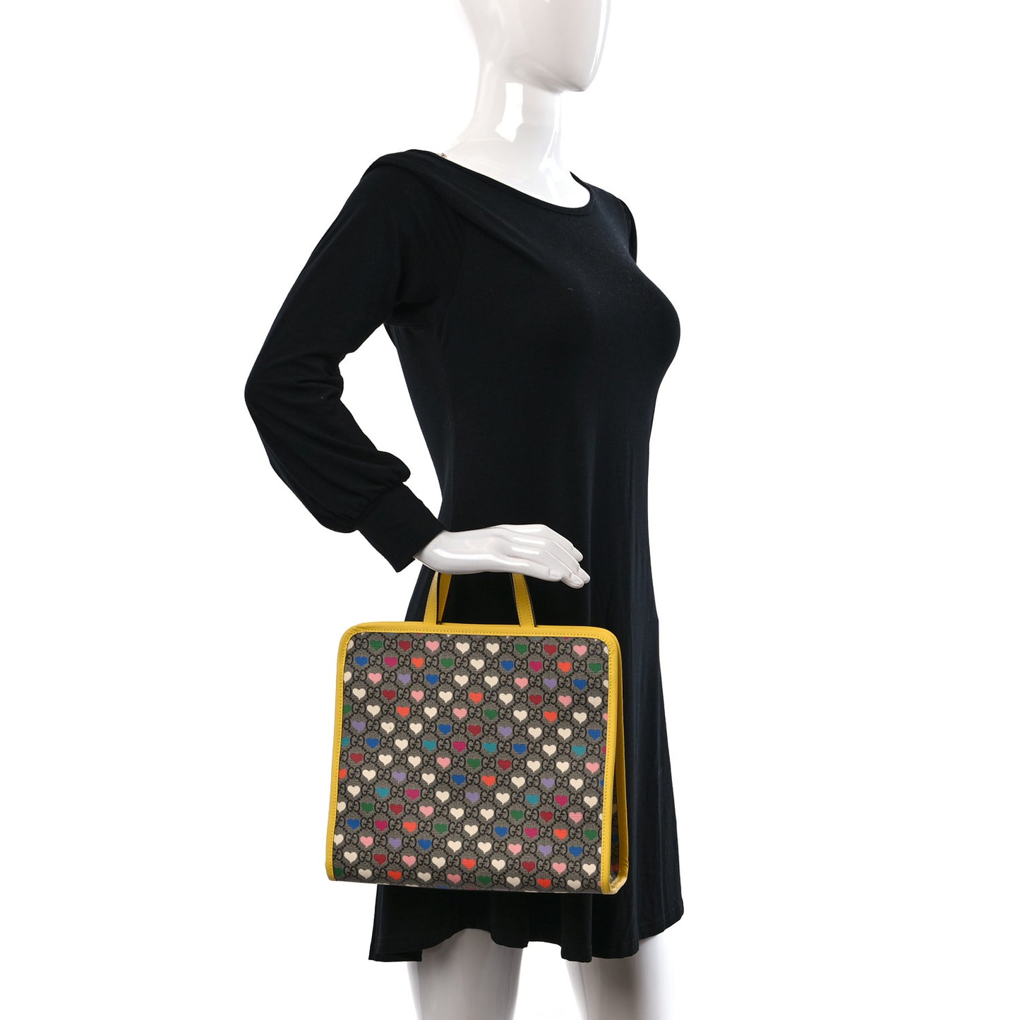 GG Supreme Monogram Hearts Childrens Tote Beige Ebony Multicolor Freesia