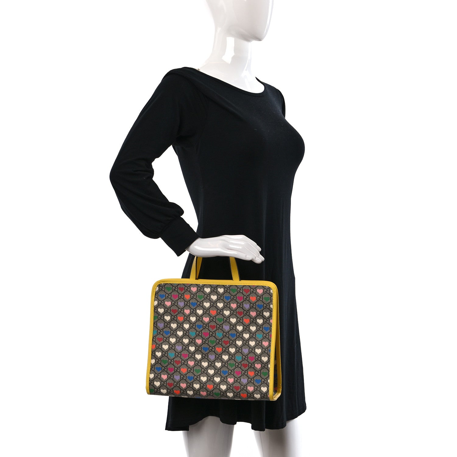 Gucci GG Supreme Monogram Hearts Childrens Tote Beige Ebony Multicolor Freesia 2 of 11