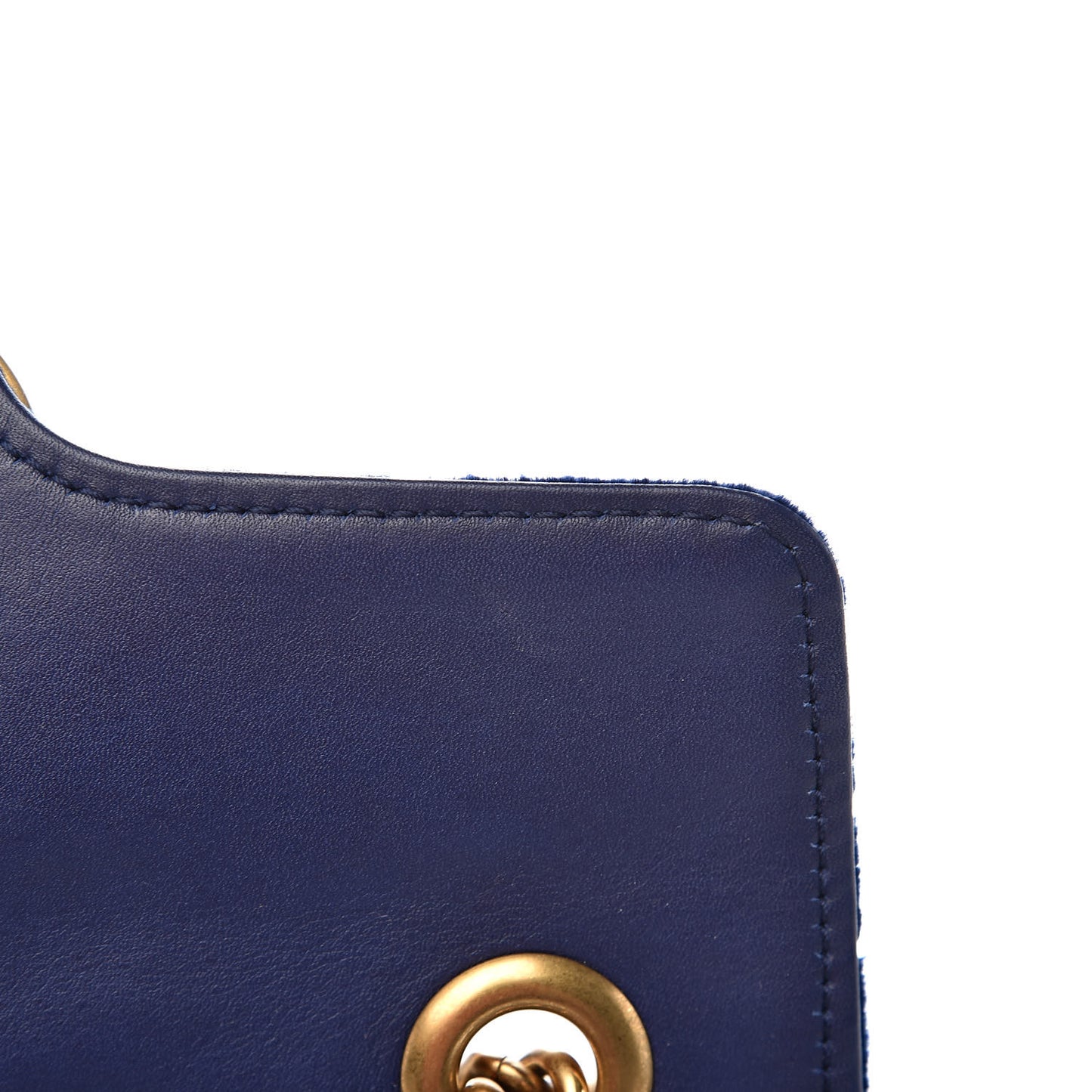 Velvet Matelasse Mini GG Marmont Shoulder Bag Cobalt Blue