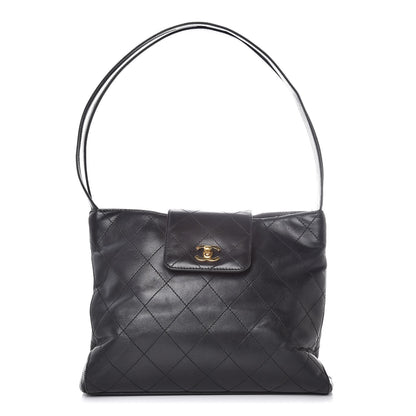 Chanel Lambskin Stitched Shoulder Bag Black 1 of 8