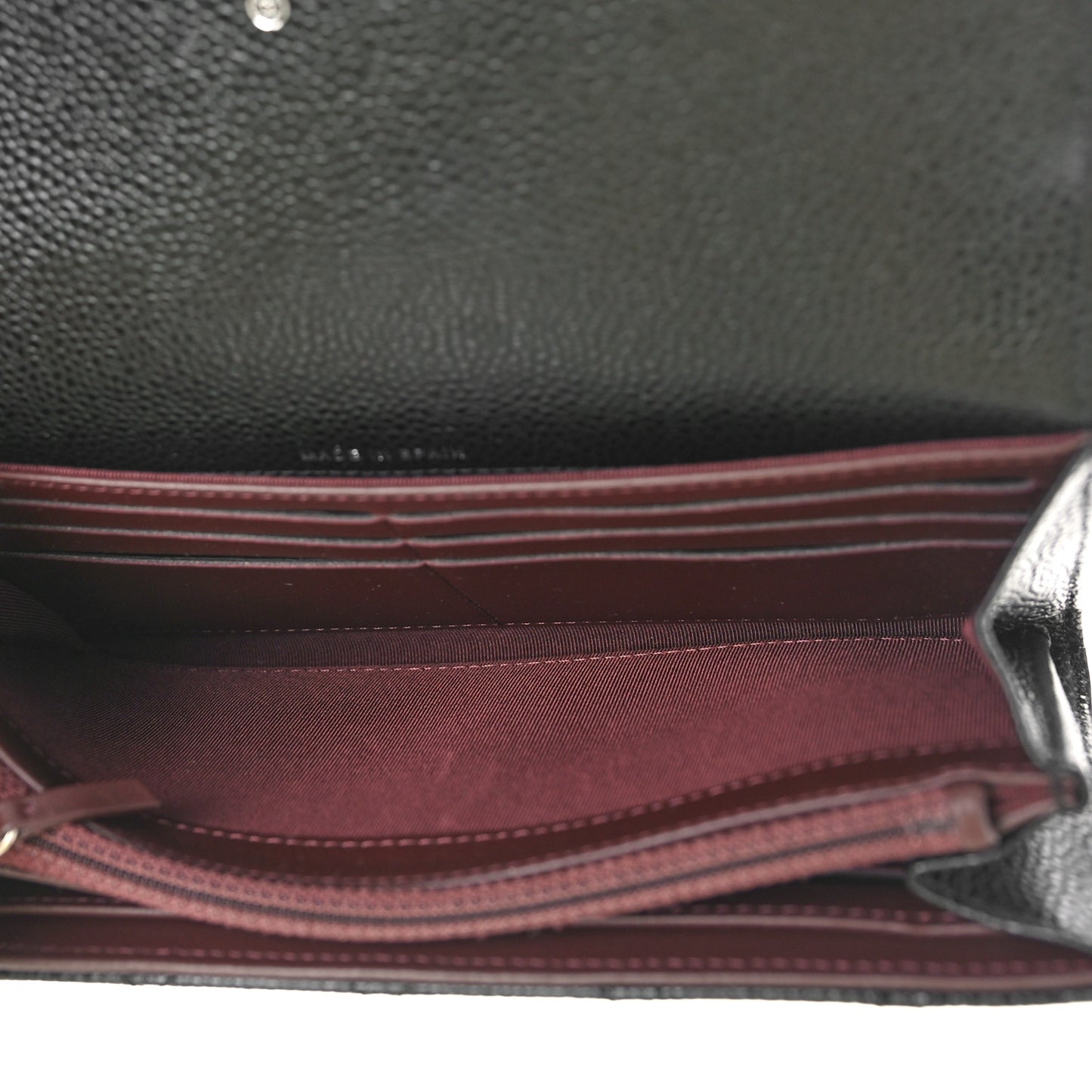 Caviar Quilted Long Flap Wallet Black