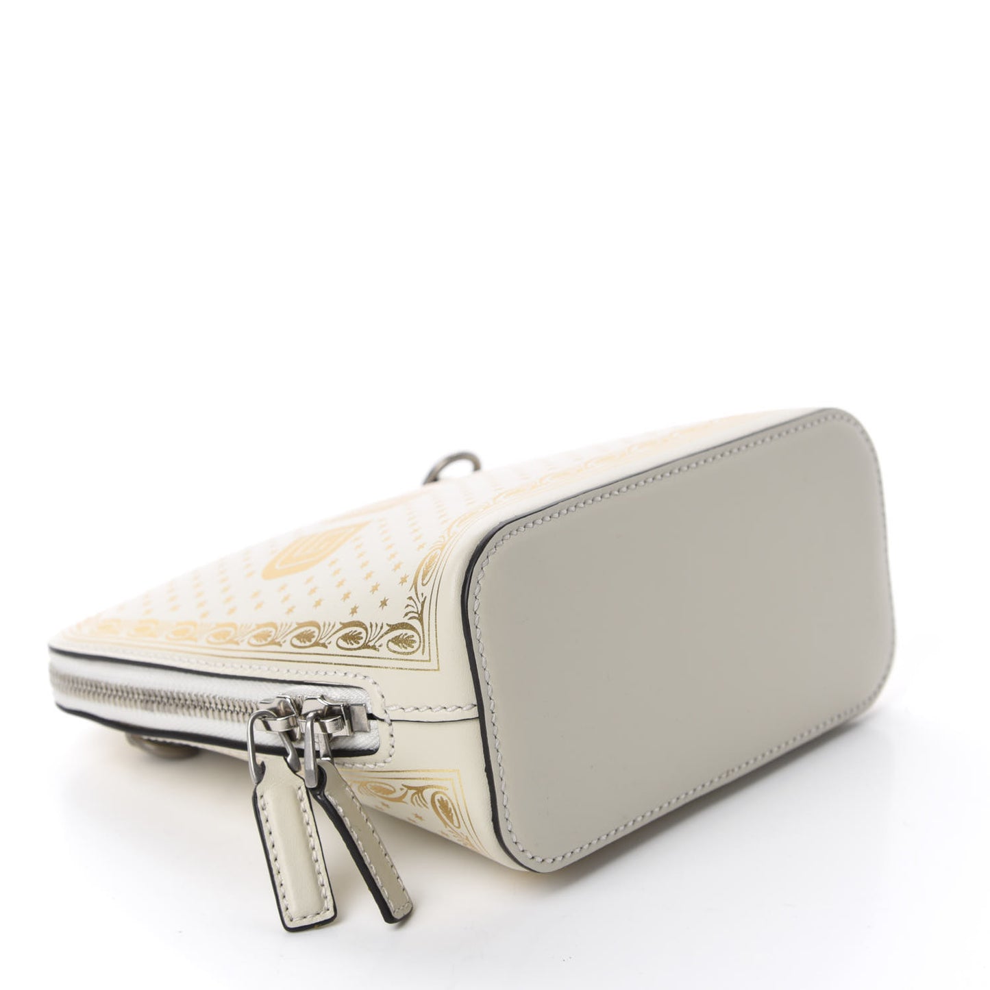 X SEGA Calfskin GUCCY Stars Mini Dome Shoulder Bag Mystic White Gold