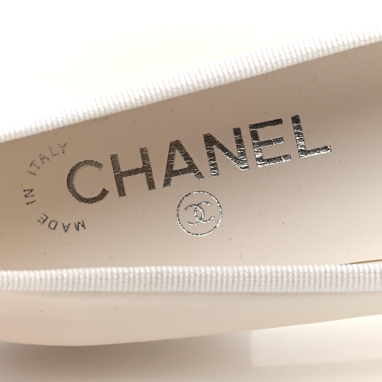 Chanel Lambskin Cap Toe CC Ballerina Flats 37.5 White Black 8 of 10