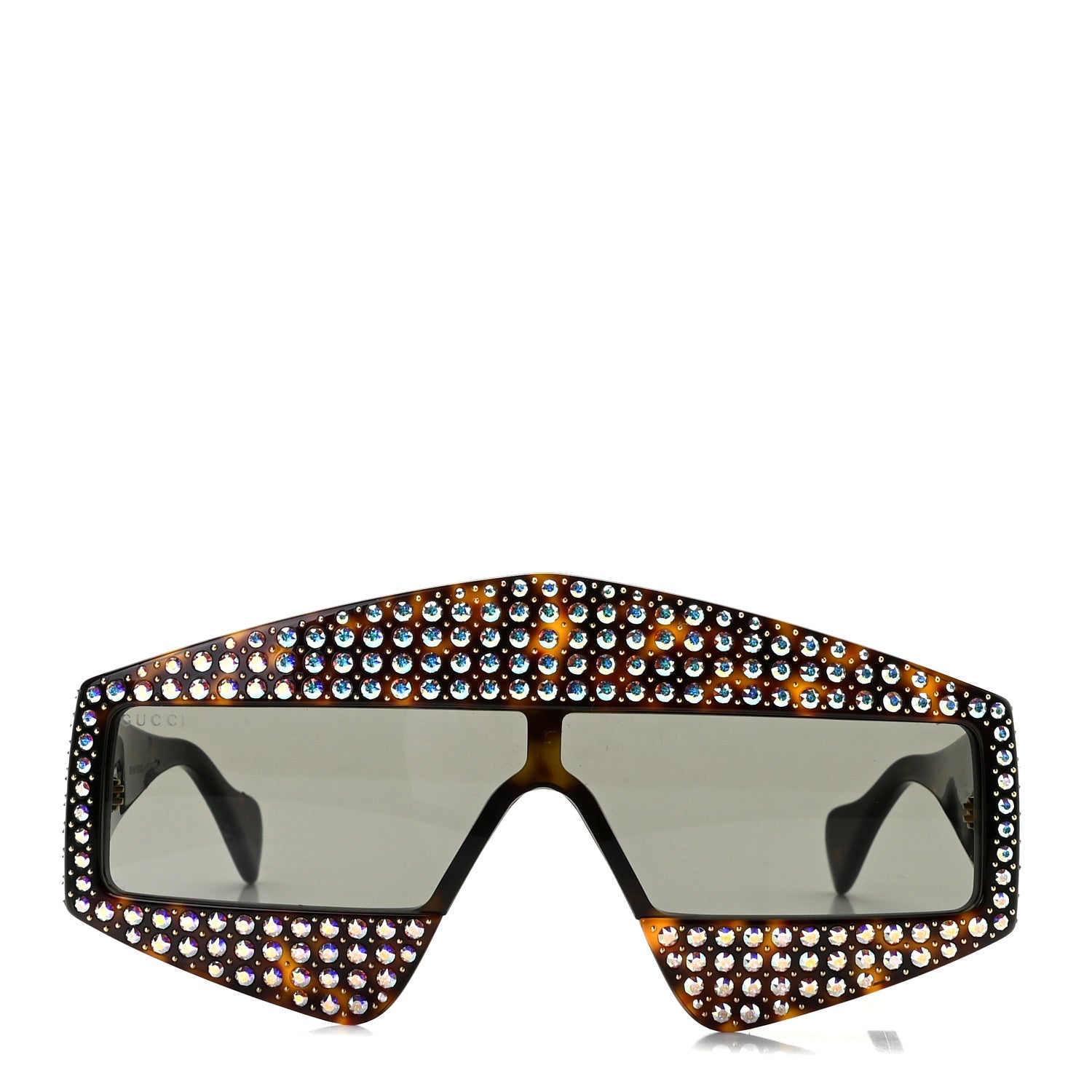 Gucci Crystal Rectangular Frame Sunglasses GG0357S Tortoiseshell 2 of 6