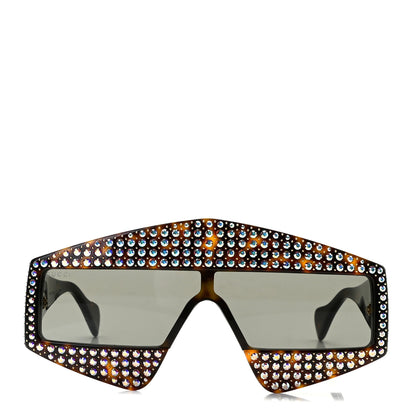 Gucci Crystal Rectangular Frame Sunglasses GG0357S Tortoiseshell 2 of 6