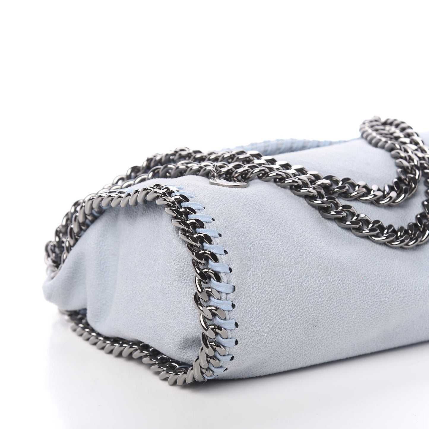 Shaggy Deer Mini Falabella Fold Over Tote Light Blue