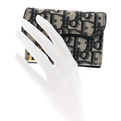 Christian Dior Oblique Saddle Card Holder Blue 2 of 8