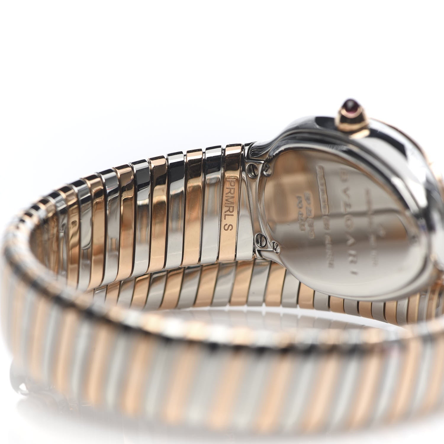Bulgari Stainless Steel 18K Rose Gold Diamond Bezel 35mm Serpenti Tubogas Quartz Watch Black 14 of 15
