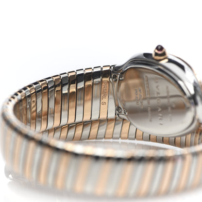 Bulgari Stainless Steel 18K Rose Gold Diamond Bezel 35mm Serpenti Tubogas Quartz Watch Black 14 of 15