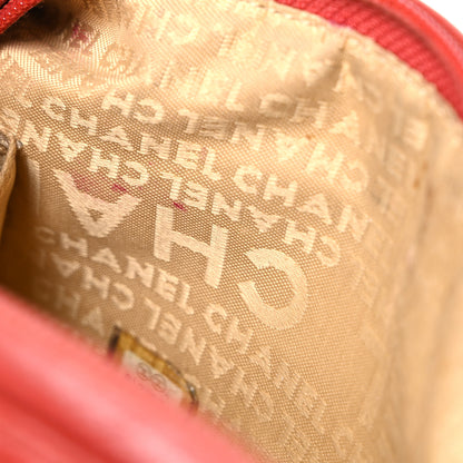 Chanel Lambskin Embossed CC Chocolate Bar Shoulder Bag Red 11 of 11