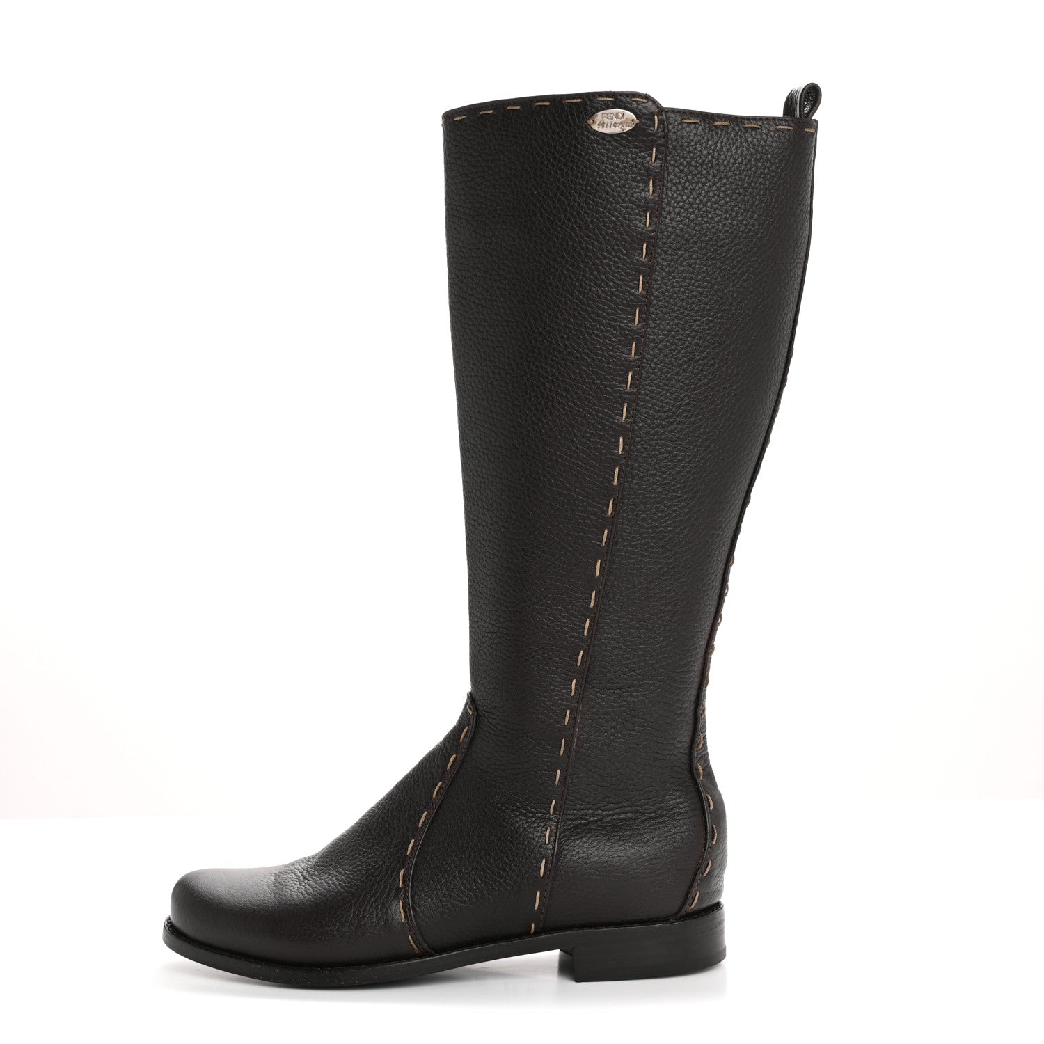 Fendi Cuoio Romano Selleria Boots 38.5 Brown 1 of 14