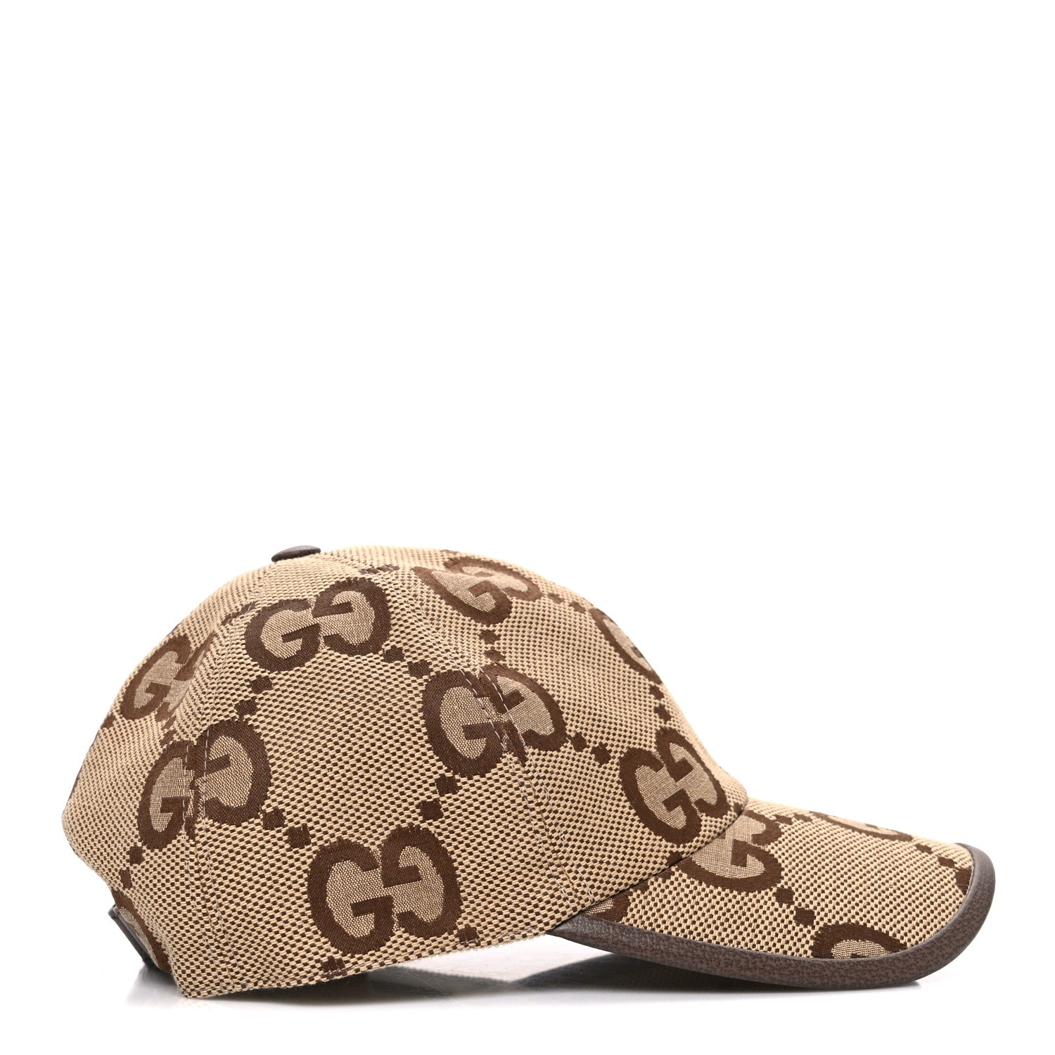 Gucci Monogram Jumbo GG Baseball Hat M 57 Camel Ebony 6 of 8