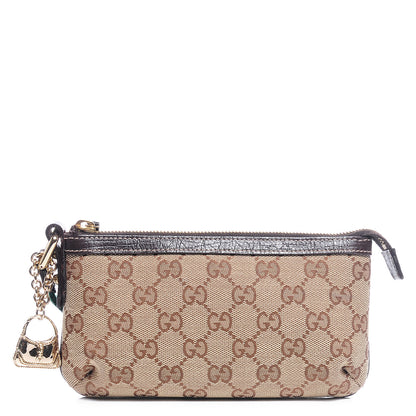 Gucci Monogram Jolicoeur Wristlet Dark Brown 1 of 8