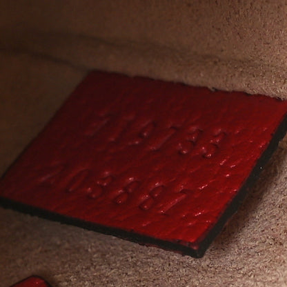 Gucci Textured Dollar Calfskin Retro Interlocking G Fruttini Strawberry Mini Bag Lobster Red Black New Acero 7 of 11