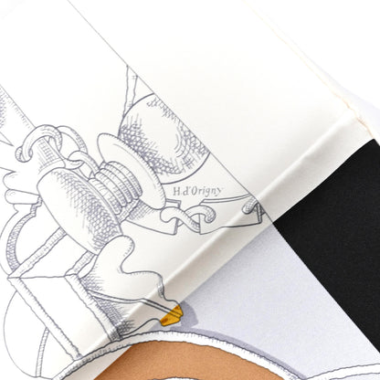 Hermes Silk L Instruction Du Roy Scarf 90 Black Gris Or 3 of 6