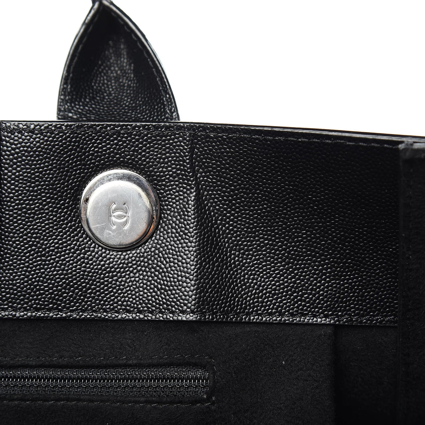 Caviar Large Studded Deauville Tote Black