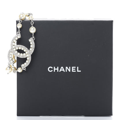 Chanel Pearl Crystal CC Bracelet Silver 5 of 5
