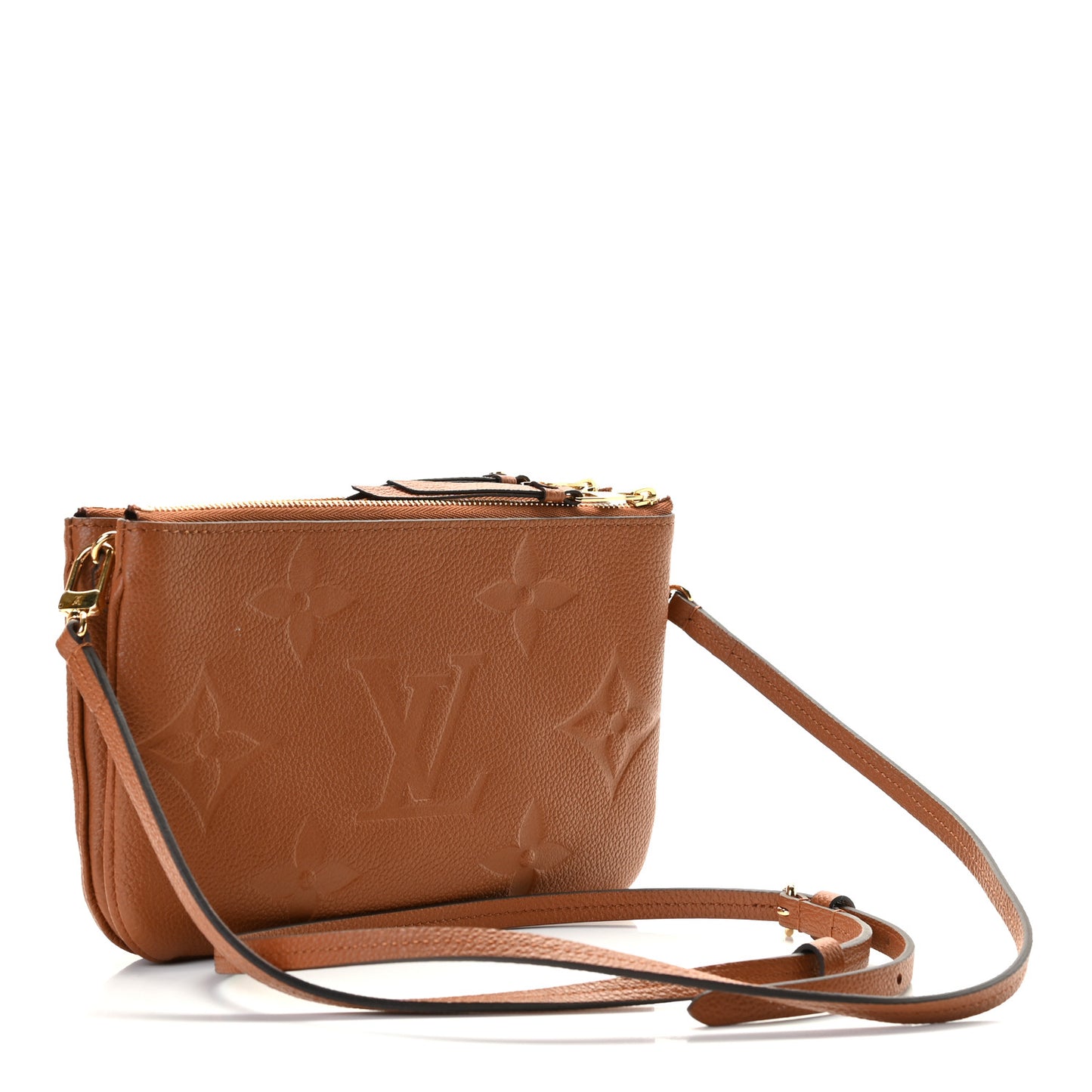 Empreinte Monogram Giant Double Zip Pochette Caramel