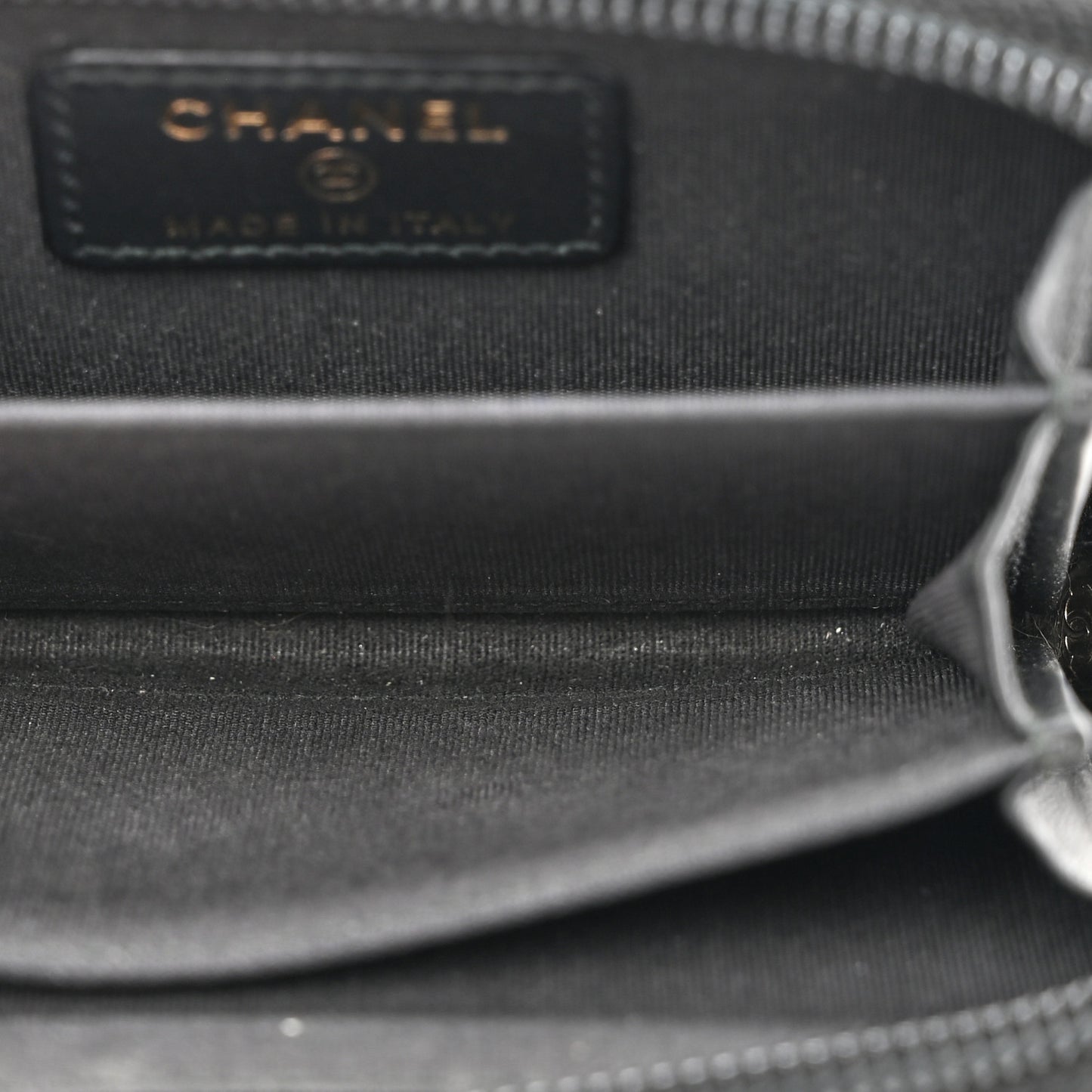 Caviar Quilted Boy Zip Around Coin Purse Wallet Black