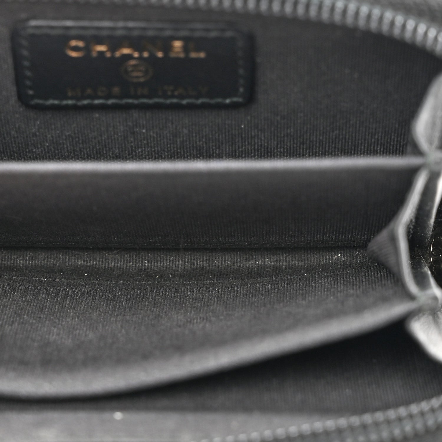 Chanel Caviar Quilted Boy Zip Around Coin Purse Wallet Black 5 of 8