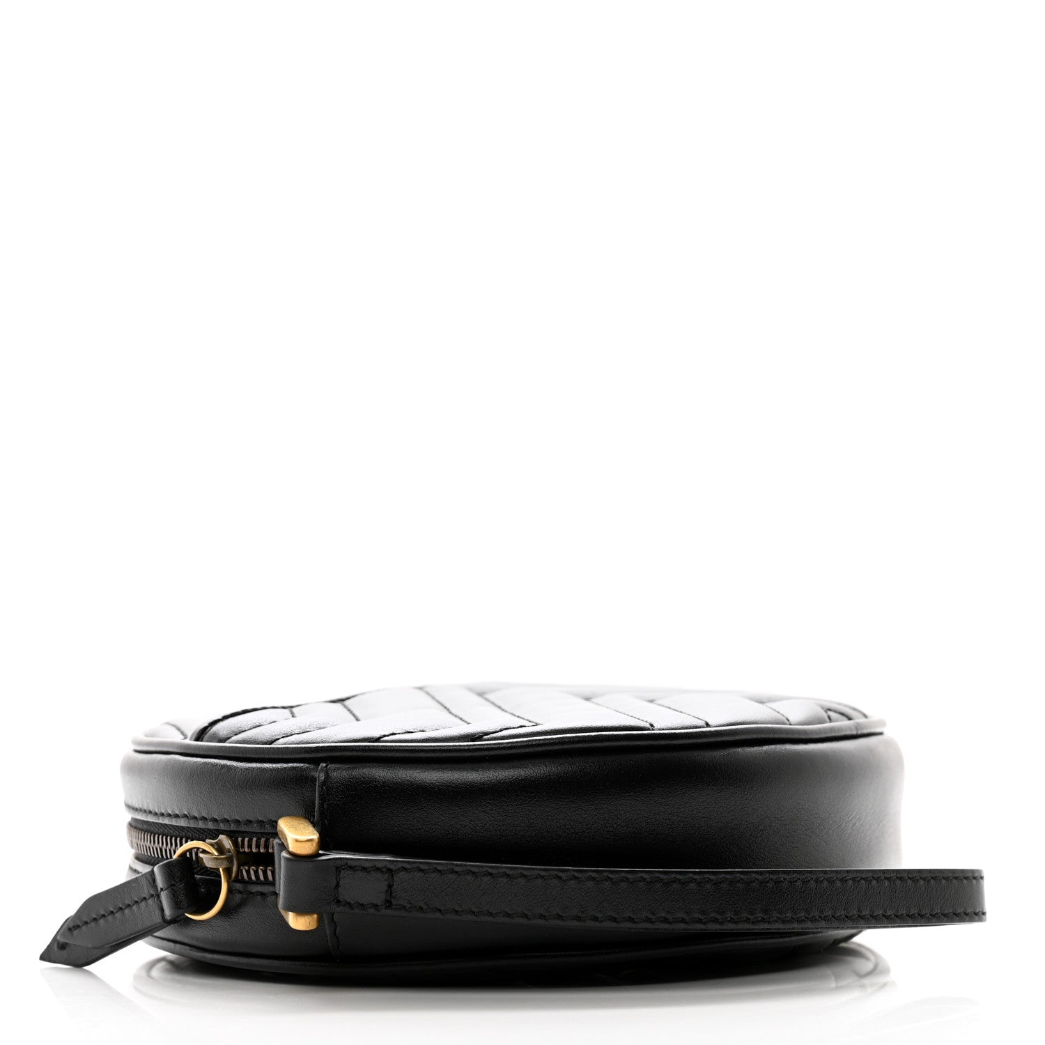 Gucci Calfskin Matelasse GG Marmont Round Wrist Wallet Black 4 of 9