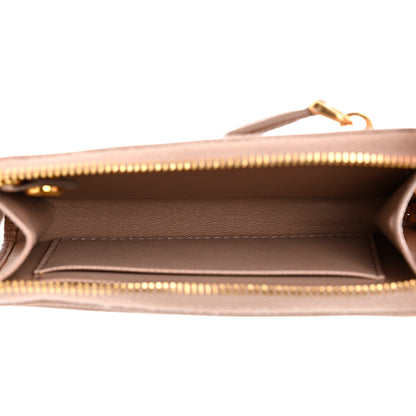 Prada Saffiano Metal Zip Around Keychain Cipria 5 of 8