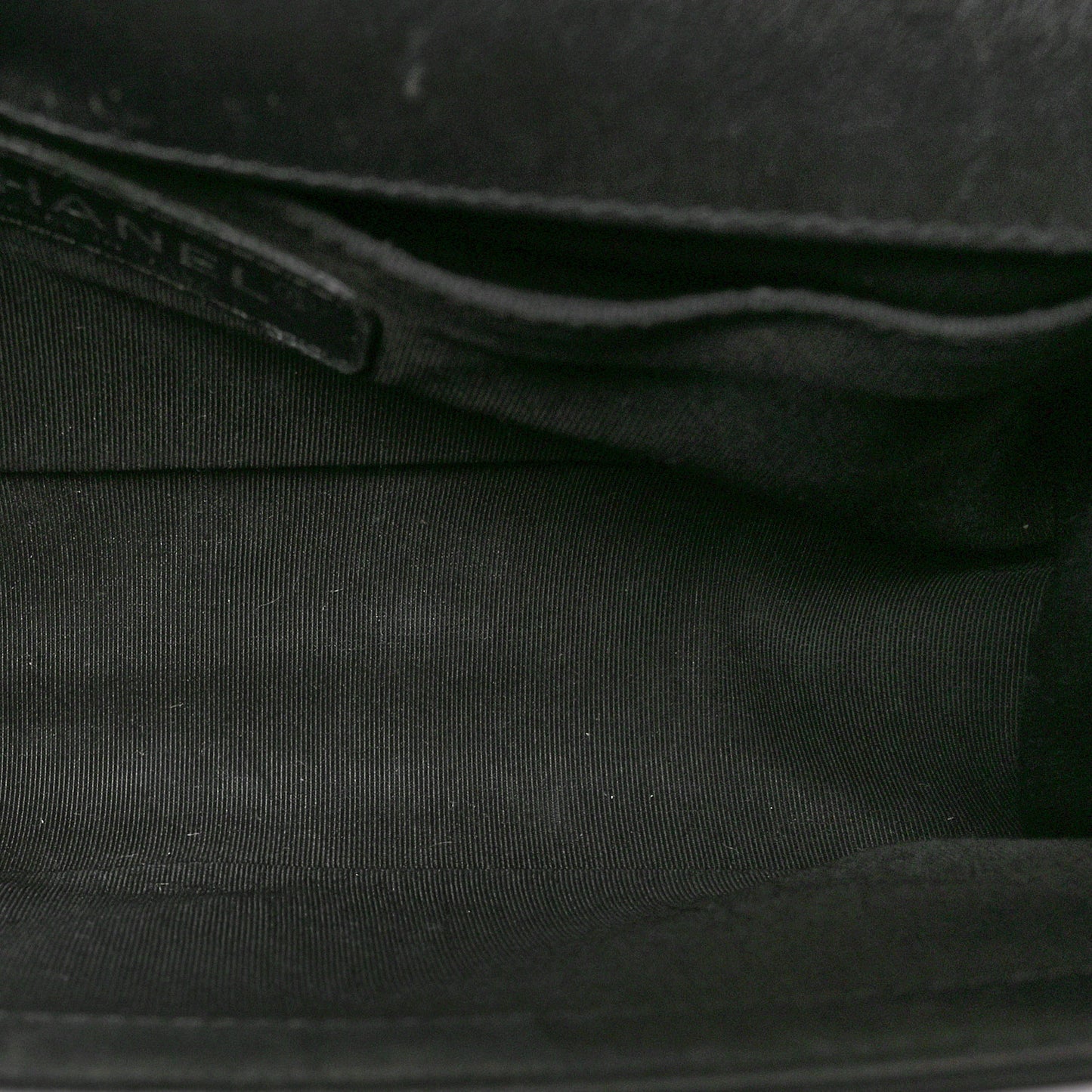Patent Calfskin Quilted Medium Plexiglass Boy Flap Black