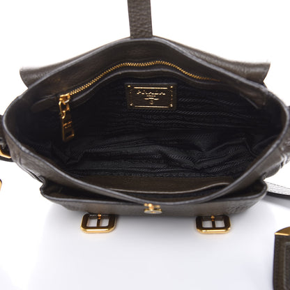 Prada Vitello Daino Messenger Bag Militare 5 of 12