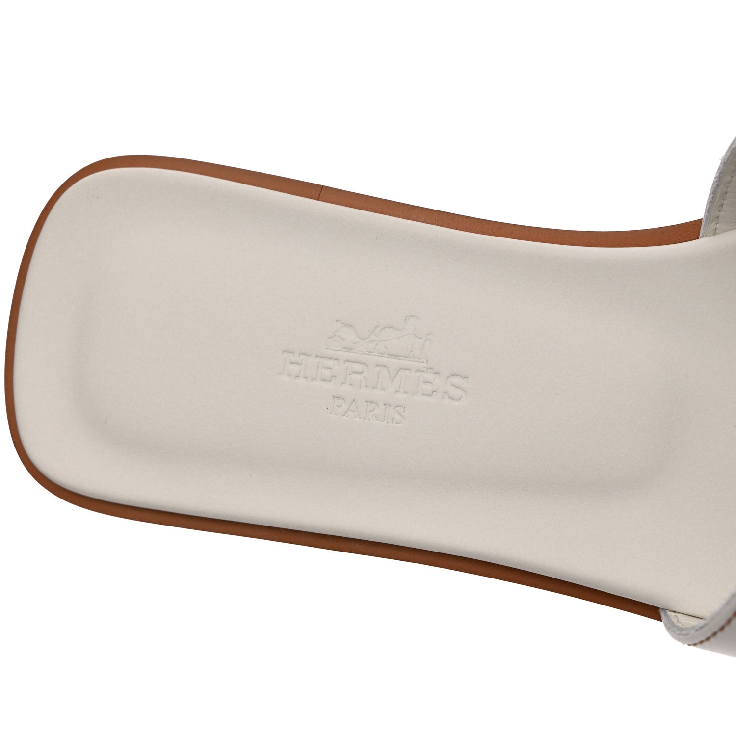 Hermes Box Calfskin Oran Sandals 35 White 7 of 9