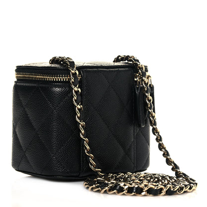 Chanel Caviar Quilted Mini Vanity Case With Chain Black 3 of 15