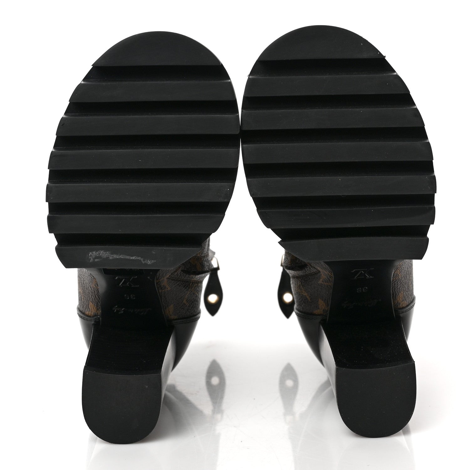 Louis Vuitton Patent Calfskin Monogram Star Trail Ankle Boots 36 Black 5 of 8