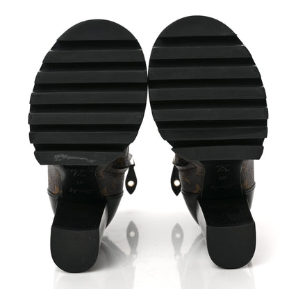 Louis Vuitton Patent Calfskin Monogram Star Trail Ankle Boots 36 Black 5 of 8