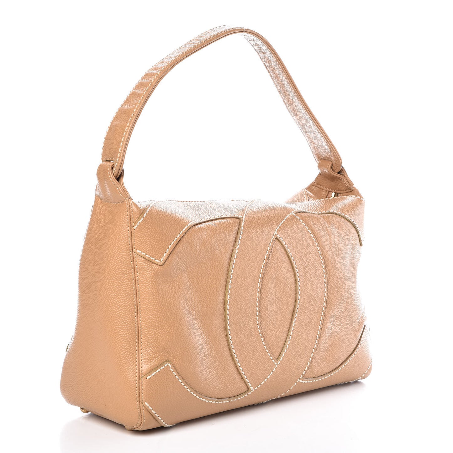 Caviar CC Stitched Hobo Beige