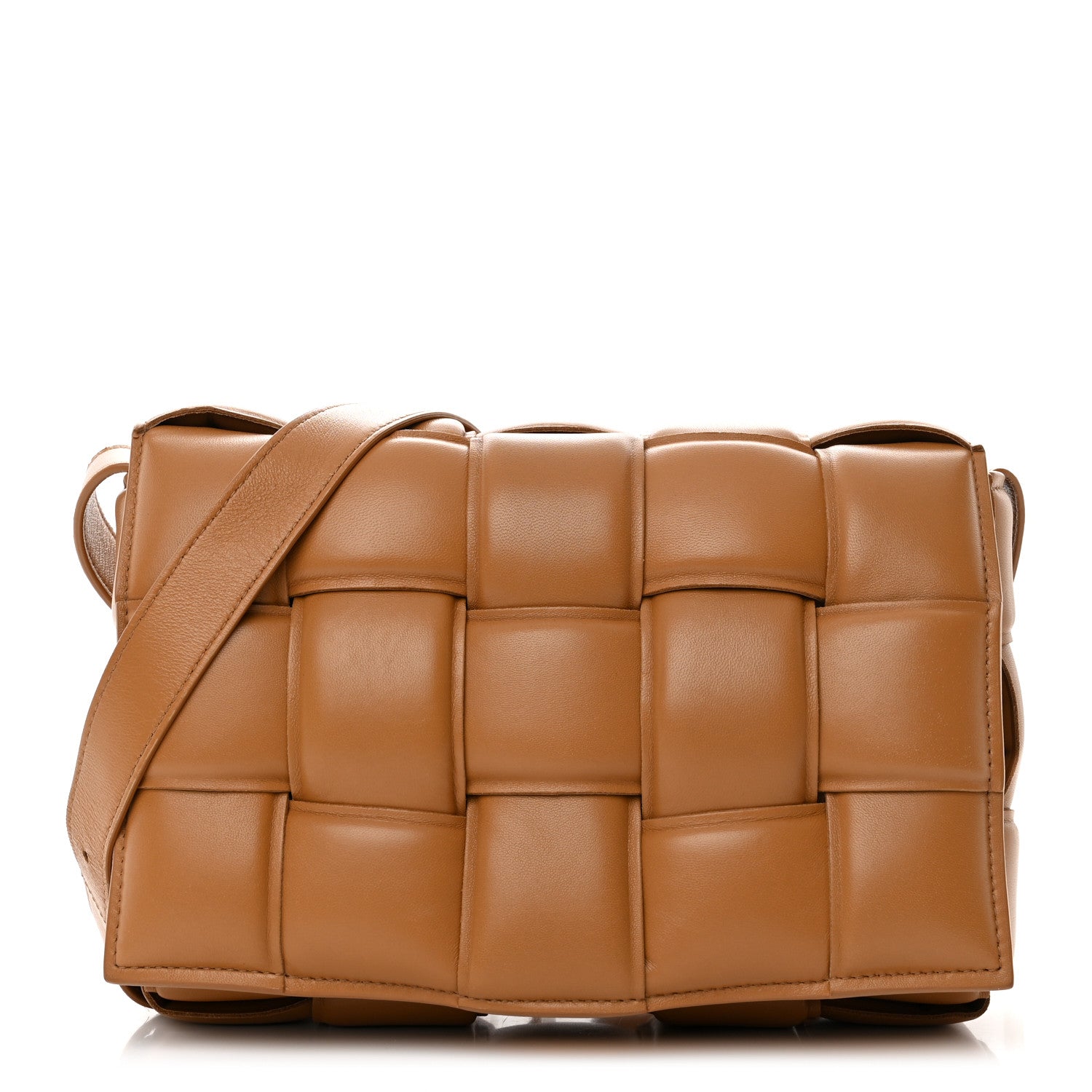 Bottega Veneta Nappa Maxi Intreccio Padded Cassette Crossbody Bag Caramel 1 of 9