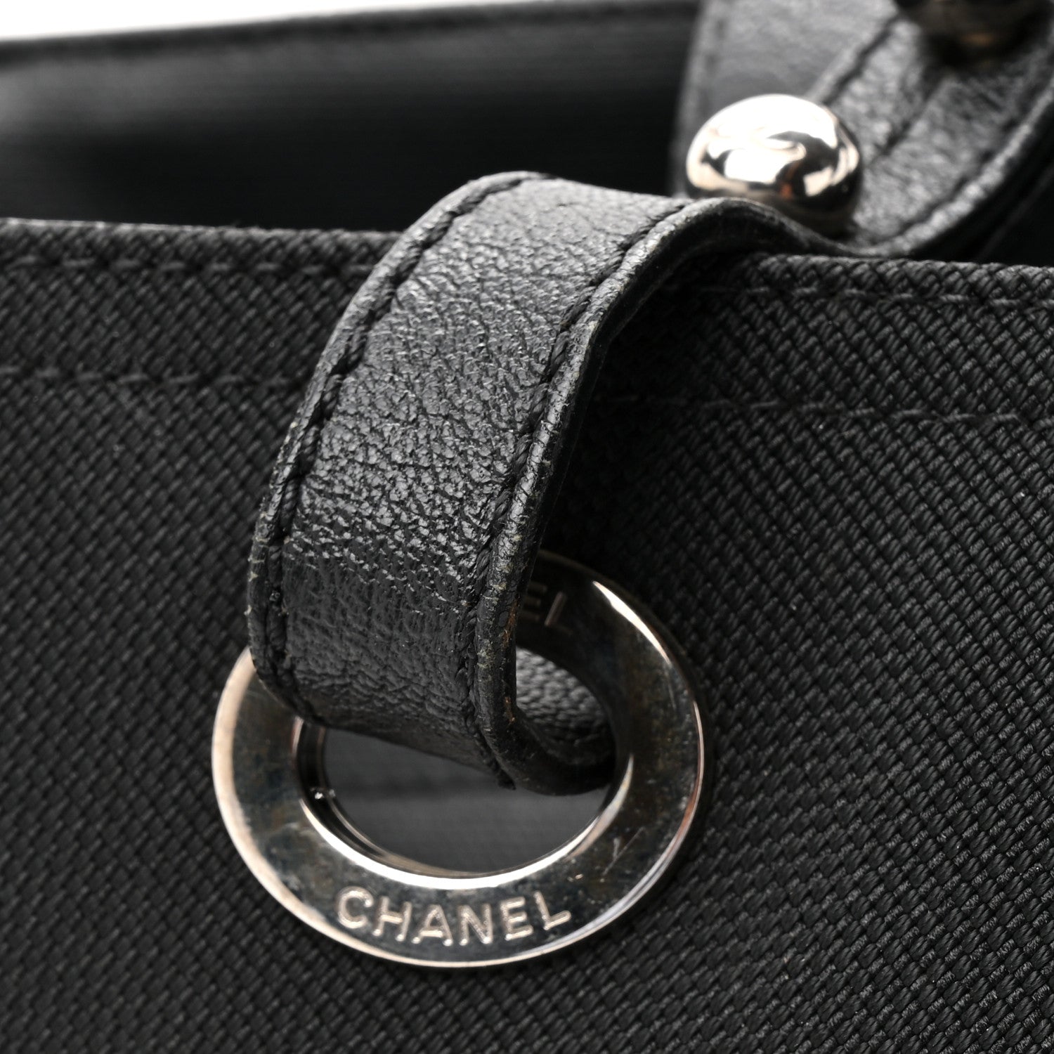 Chanel Coated Canvas Quilted Large Paris Biarritz Tote Black 14 of 14