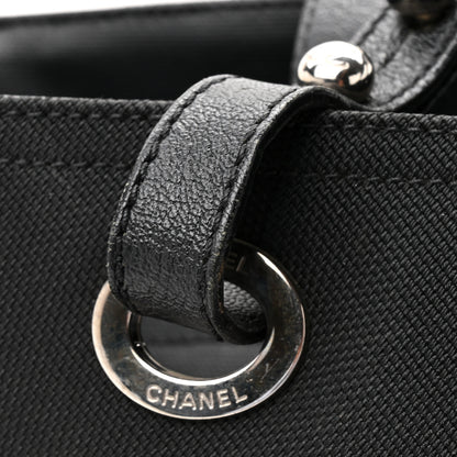 Chanel Coated Canvas Quilted Large Paris Biarritz Tote Black 14 of 14