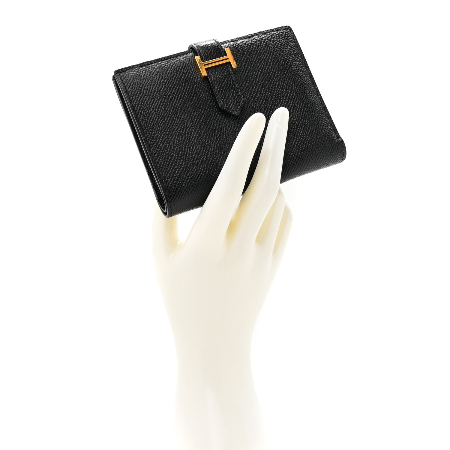Hermes Epsom Bearn Compact Wallet Black 2 of 9