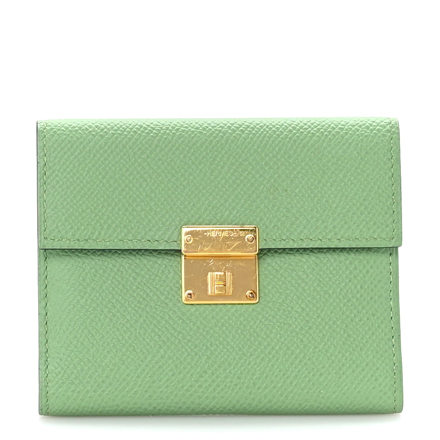 Hermes Epsom Mini Clic Card Holder Vert Criquet 1 of 7