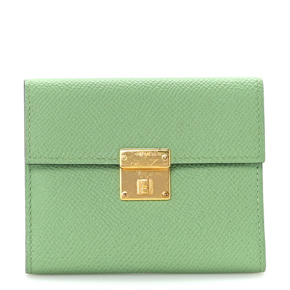 Hermes Epsom Mini Clic Card Holder Vert Criquet 1 of 7