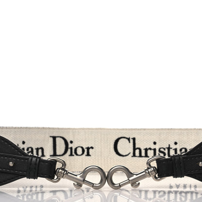 Christian Dior Canvas Embroidered Shoulder Strap Black 3 of 5