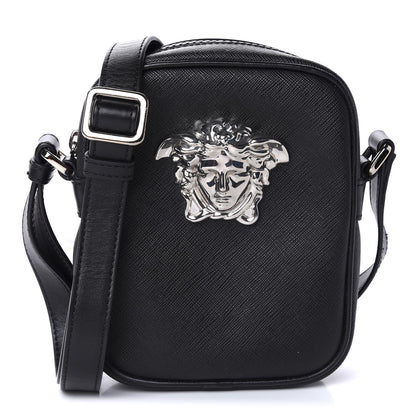 Versace Saffiano Small Medusa Messenger Bag Black 1 of 9